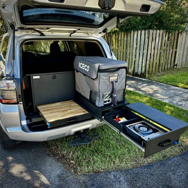 Drawer System for Toyota 4Runner 5th Gen with cutting board, fridge slide and stove