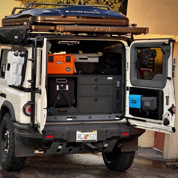 Ineos Grenadier overland build with fridge and drawer system