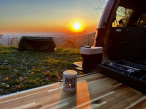 Sunrise camping on a mountain - Drawer System for Land Rover LR3 and LR4